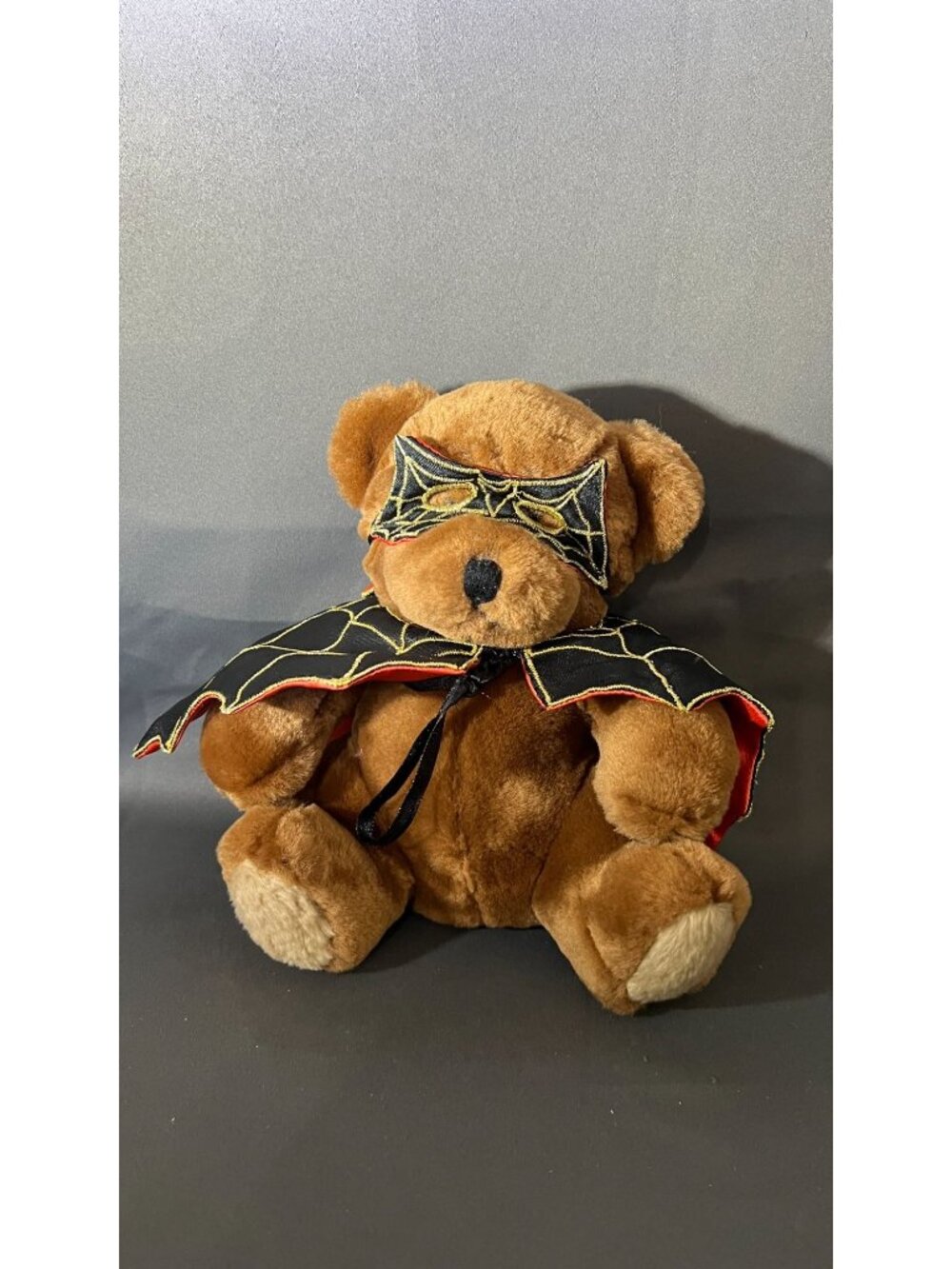Godiva Halloween Teddy Bear Black Cape & Mask Plush Toy